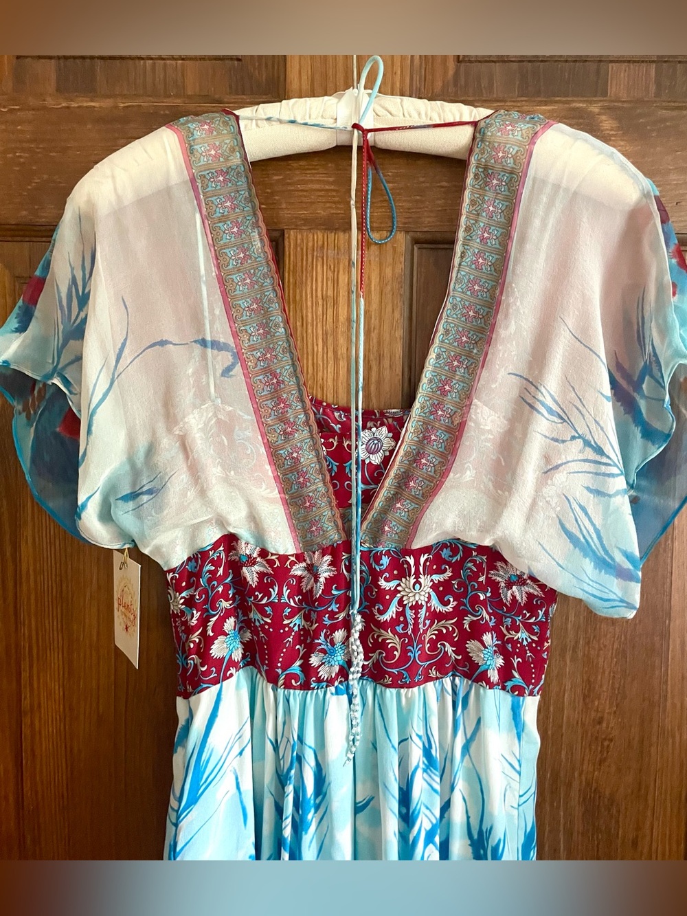 NEW PLENTY TRACY REESE VTG Y2K ANTHROPOLOGIE BOHO Silk Floral Mixed Print Dress - Picture 5 of 8